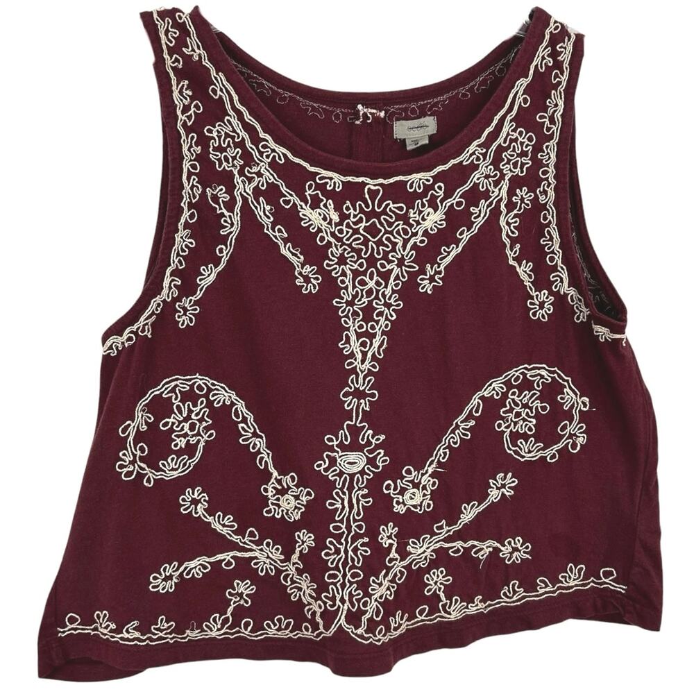 Urban Outfitters Ecote Women Sleeveless Tank Top Burgundy Red Fairy Boho Small